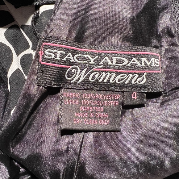 Stacey Adams, Abstract Print Ruffle Mini Dress,Size:4, Black|White Pattern, NWOT - Picture 2 of 4